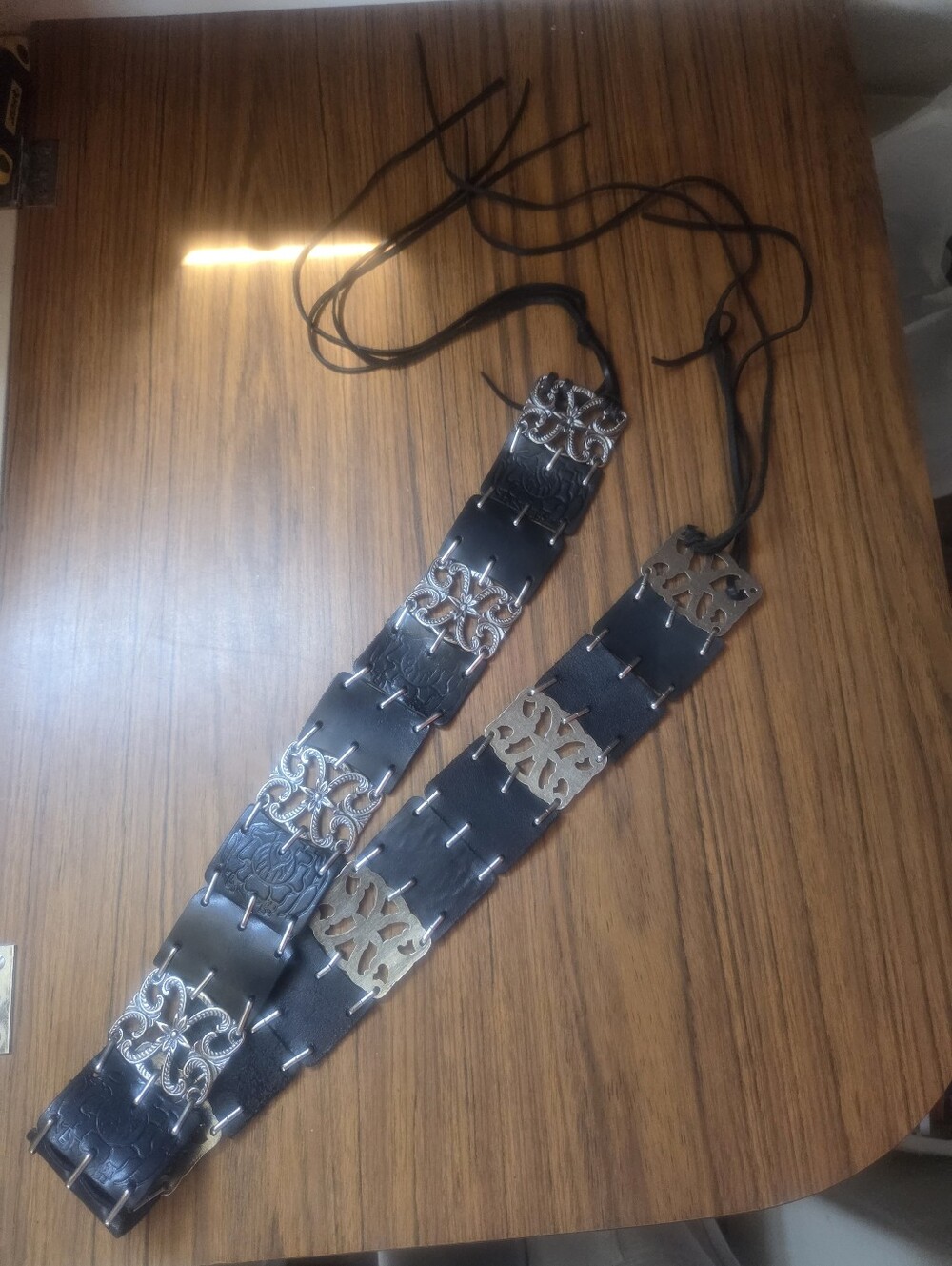 Genuine Leather And Silver Belt
